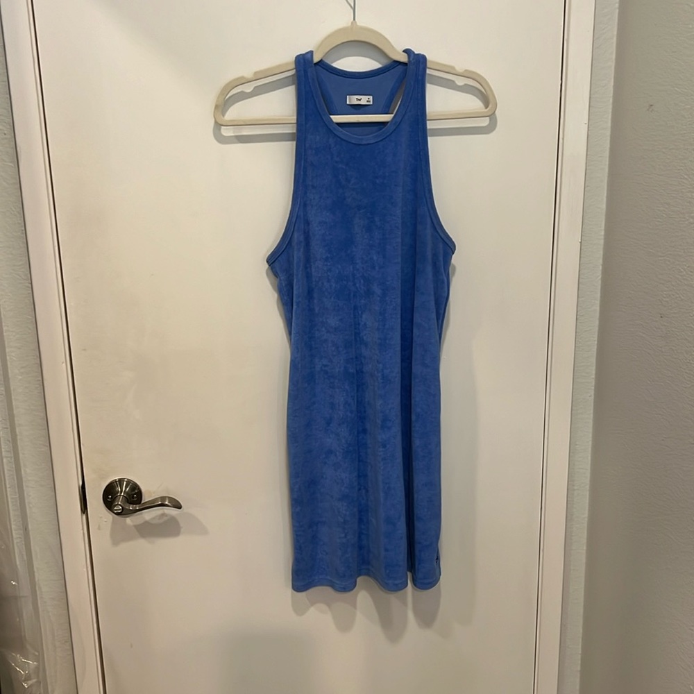 TNA Blue Terry Cloth Racerback mini dress